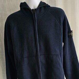 Stone Island 100% Authentic Men's Full Zip Hoodie Knit Navy Blue Size M NWOT $